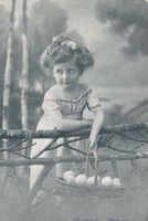 Fröhliche Ostern - Eierkorb Foto + 1913