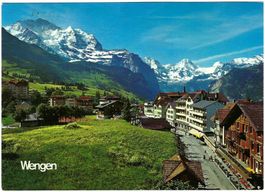 AK Wengen mit Jungfrau, Grosshorn, Breithorn, Tschingelhorn