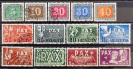 SVIZZERA 1945: La série PAX, oblitérée