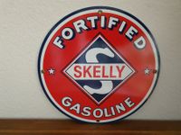 Emailschild Skelly Gasoline USA Emaille Schild Reklame Retro