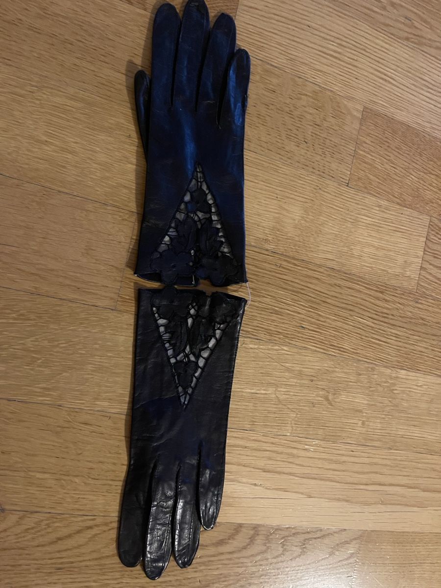 Guanti & manicotti: Handschuhe Schwarze Lederhandschuhe mit Lochmuster Gr. 7 – Usato da Rüschlikon venduto da leo_mwz2 6