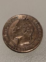 Münze Napoléon III, Dix centimes, 1861, Bronce, Sammlerstück