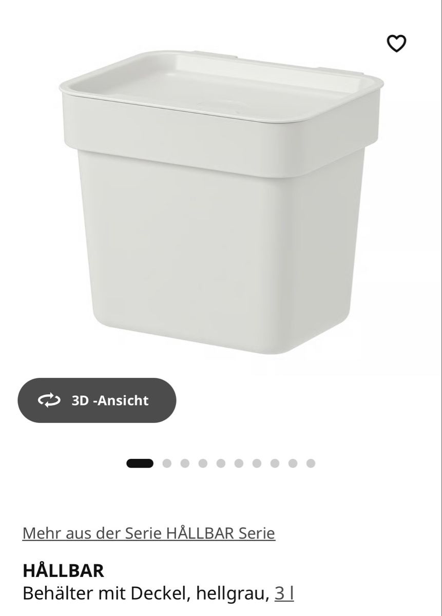 Ikea Recipients et similaires: 3L bin with lid - IKEA hallbar  – D'occasion à Zürich par kri_zhv2