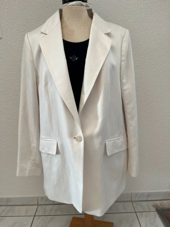 Schicker Sommerblazer Gr. L Naturweiss  Leinen Viskose