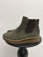Semler Chelsea Boots Wildleder Keilabsatz 36 olivgrün