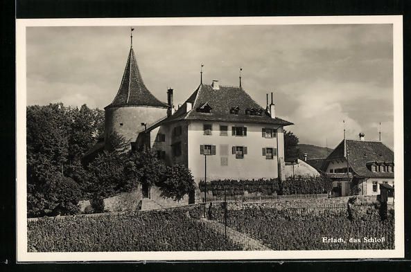 Cartoline postali: AK Erlach, Blick auf das Schloss – Usato da Berlin venduto da bartko-reher