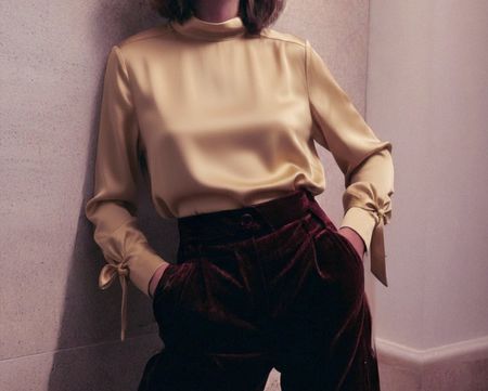 NP 99 Dixie elegante Bluse Shirt Langarm Gold S zu Nile NEU