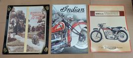 Plaque publictaire Moto, lot de 3 toles