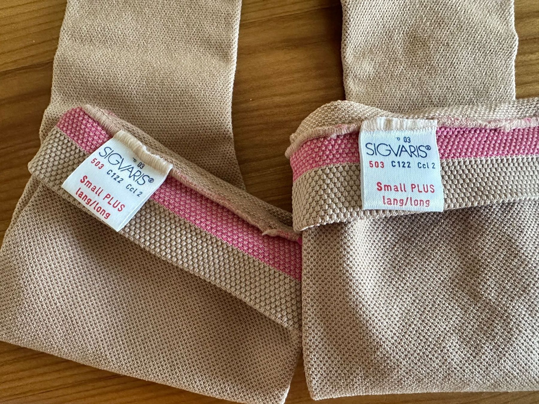 Calze: Sigvaris Kompressionsstrümpfe Small Plus lang beige – Usato da Bülach venduto da Jubet 1