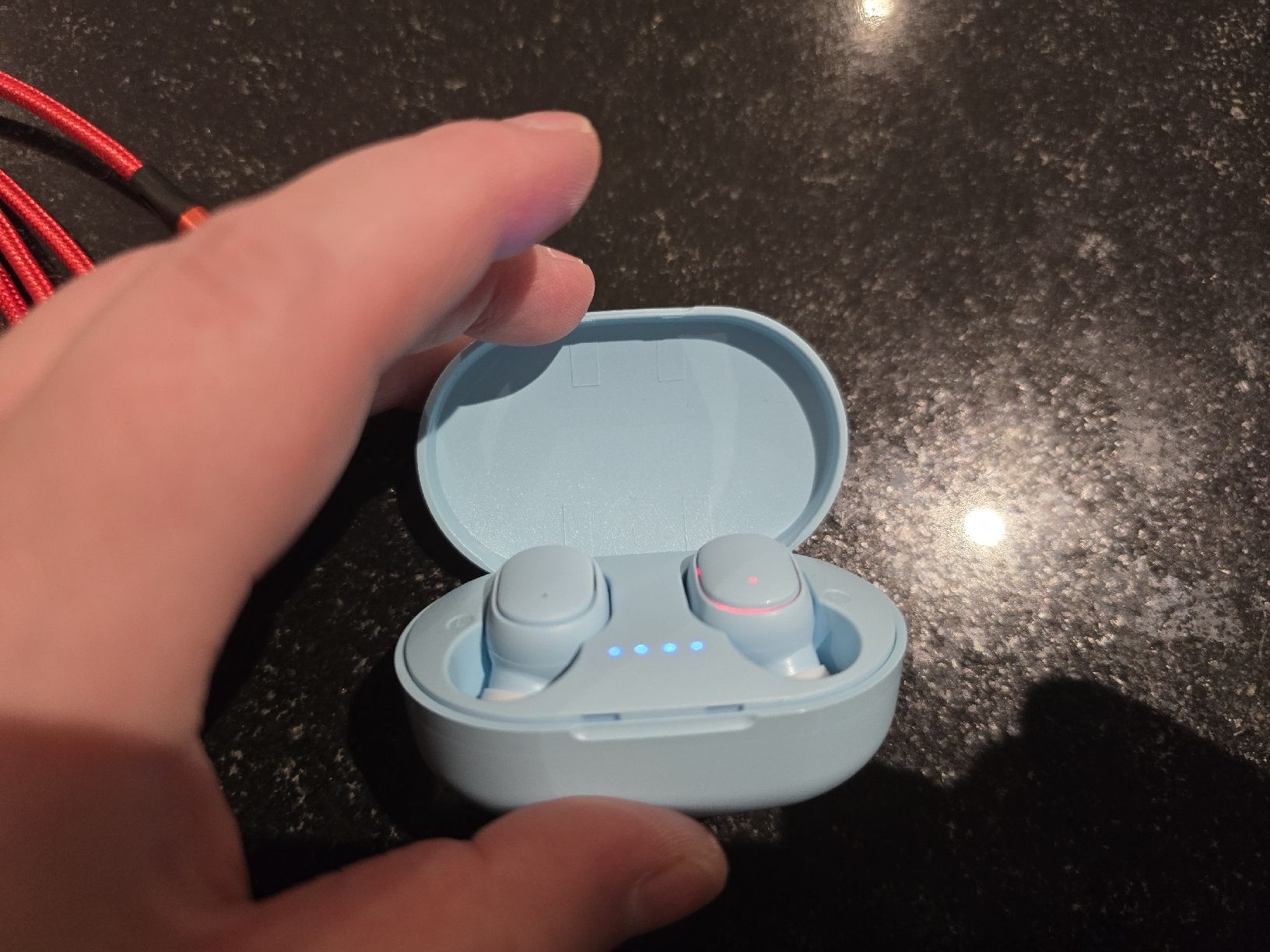 Cuffie: Kabellose Kopfhörer TWS Bluetooth Blau mit Ladebox – Usato da Derendingen venduto da Mil_l98S 1