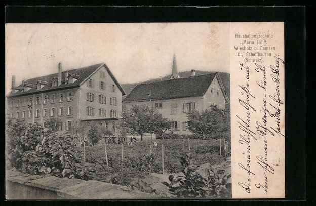 Ansichtskarten: Wiesholz b. Ramsen, Haushaltungsschule M – Gebraucht aus Berlin von bartko-reher