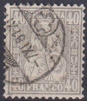 Sehr schöne Sitzende Helvetia 40, Nr.42, 7 XI 81++++