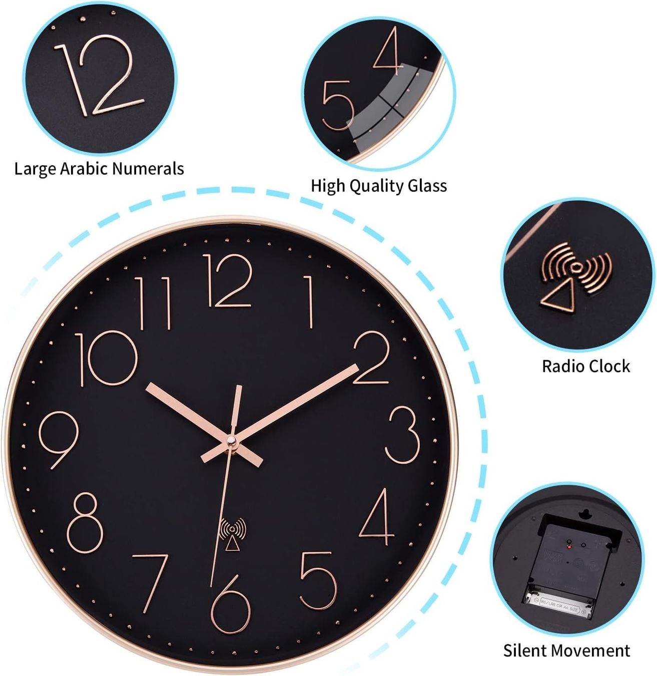 Orologi da terra & Orologi da parete: Funkuhr Lautlos 30cm – Nuovo e nell'imballaggio originale da Nuglar venduto da SaleRitter 3