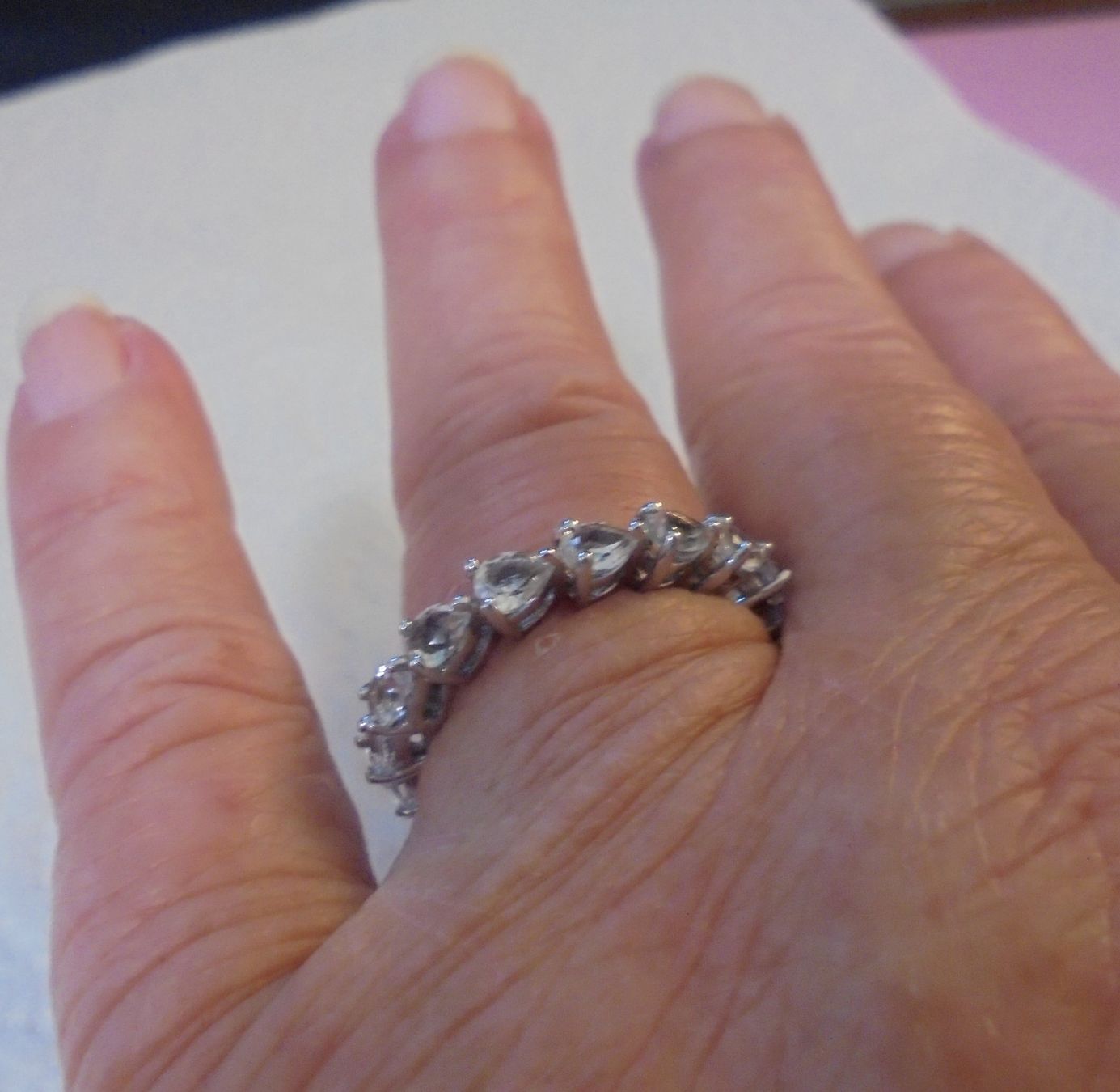 Ringe: Echtschmuck: Eternity-Ring mit Weissem Topas, Silber 53/17 – Neu (gemäss Beschreibung) aus Zuchwil von maumauchi 5