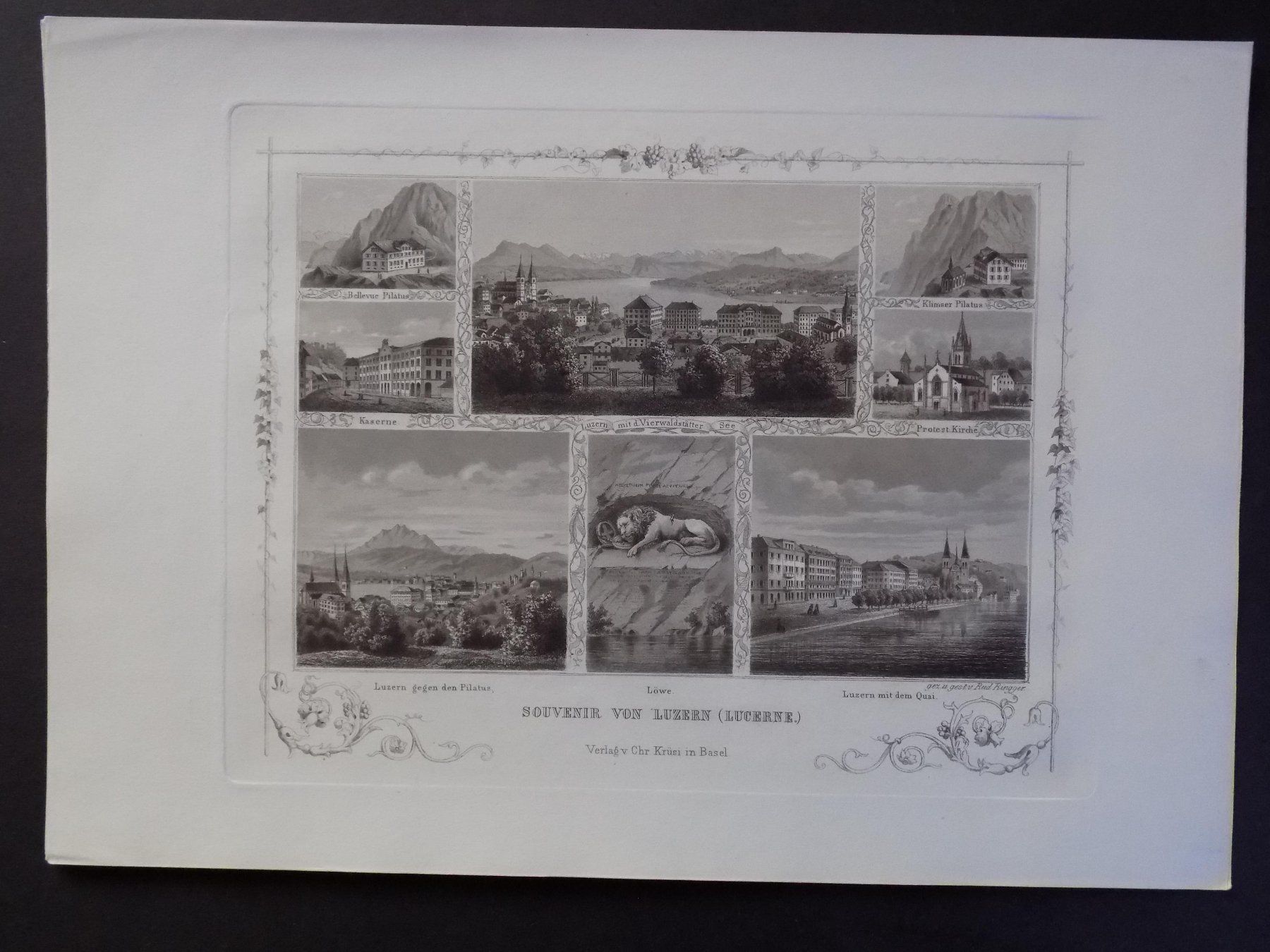 Incisioni: Luzern Souvenirblatt von Ringger – Usato da Risch venduto da Rischli15