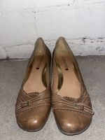 Elegante Comma Leder Pumps, hellbraun, Gr. 39, Herbst