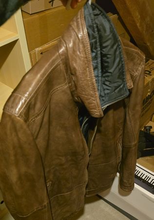 Vintage Lederjacke für Herren, Grösse L, Braun - Herbst