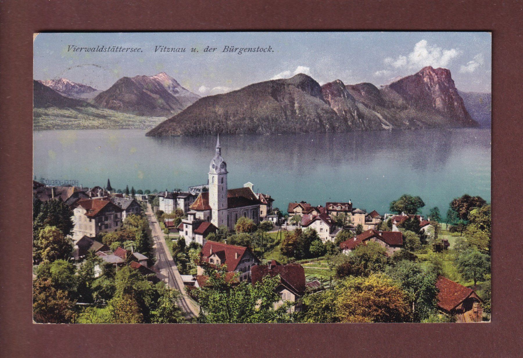 Cartoline postali: VITZNAU - Bürgenstock - 1912 – Usato da Pully venduto da nicecards-shop