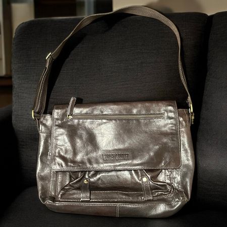 Sac messenger WARREN & PARKER en cuir marron