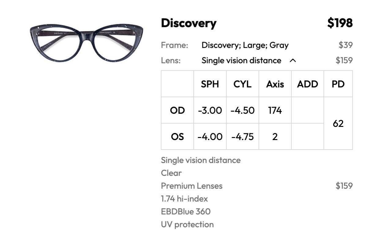 Lunettes & Verres: Gray Cat Eye Glasses Discovery Frame - Like New! – D'occasion à Glarus par tale1991 1
