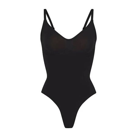 ATEM  Body sculptant noir à fines bretelles