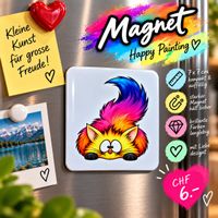 Happy Painting Magnet Katze abstrakt