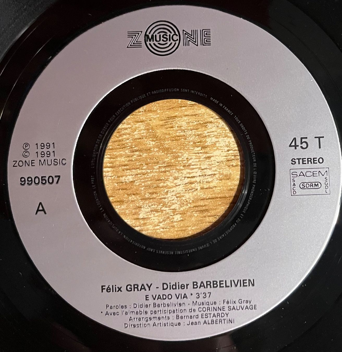 Dischi in vinile: FELIX GRAY & DIDIER BARBELIVIEN - E VADO VIA – Usato da Bussigny venduto da vinyl-pas-cher 2