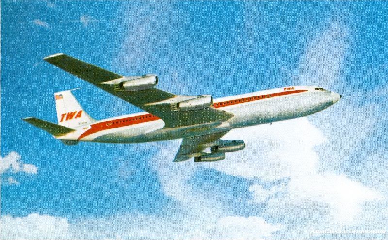 Cartoline postali: TWA - Super-Jet + 1960 – Usato da Emmenbrücke venduto da teestube