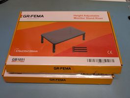 2x Monitorständer Grifema GB1051 höhenverstellbar schwarz