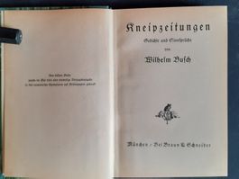 Kneipzeitungen. Gedichte Sinnsprüche von Wilhelm Busch 1921