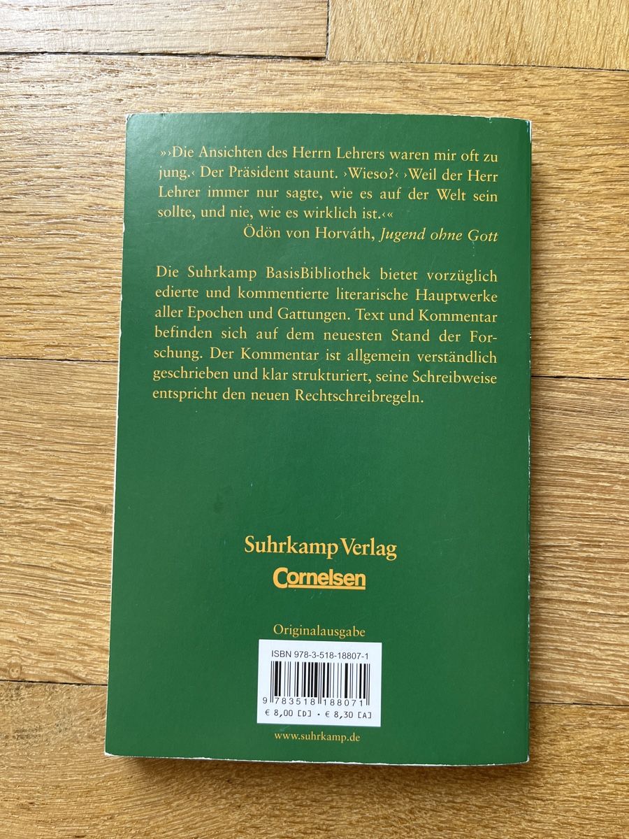 Bücher: Ödön von Horváth - Jugend ohne Gott – Gebraucht aus Basel von  1