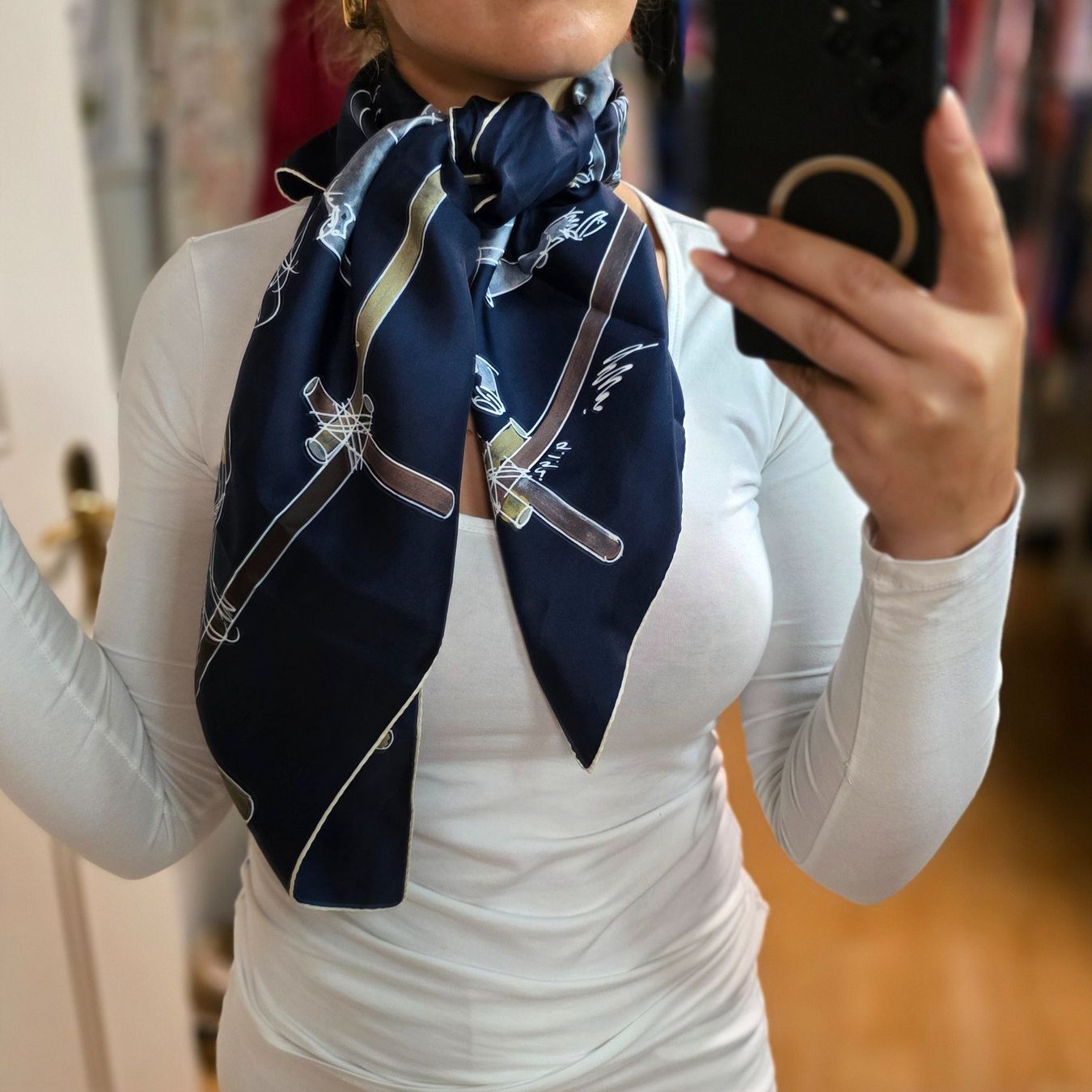 Foulard & Sciarpe: Seidenfoulard Pferde auf der Weide – Nuovo (secondo la descrizione) da Wald ZH venduto da CapLux 3