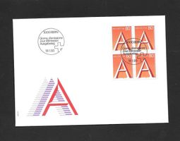 FDC Nr. 838 Viererblock ET Bern 19.1.1993