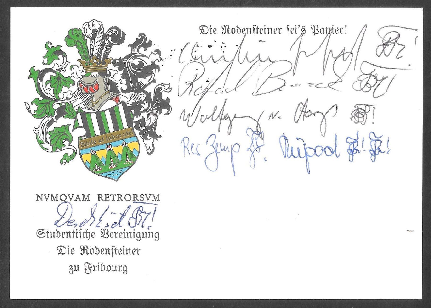 Cartoline postali: Studentenverbindung Rodensteiner Freiburg – Usato da Olten venduto da clotaldi