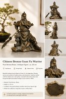 Antique Style Guan Yu Bronze Warrior Statue – Feng Shui Prot