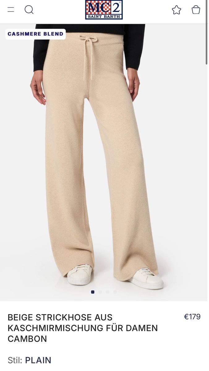 MC2 Saint Barth Pantaloni: MC2 Saint Barth Kaschmirhose Beige, Gr. S – Usato da Luzern venduto da ann_68zg