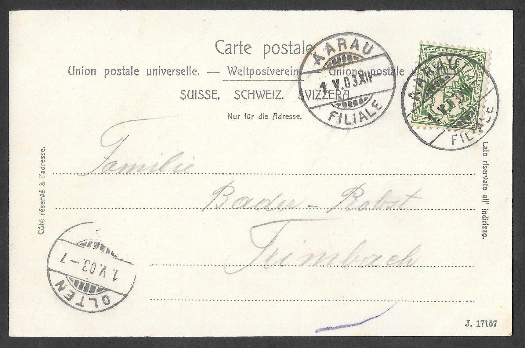 Cartoline postali: Aarau Bahnhofstrasse mit Strassenbahn / Tram – Usato da Olten venduto da clotaldi 1