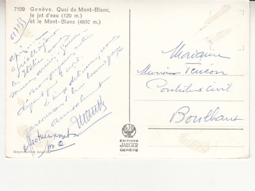 Cartoline postali: Genève ca. 1950 – Usato da Bürglen TG venduto da StampGraf 1