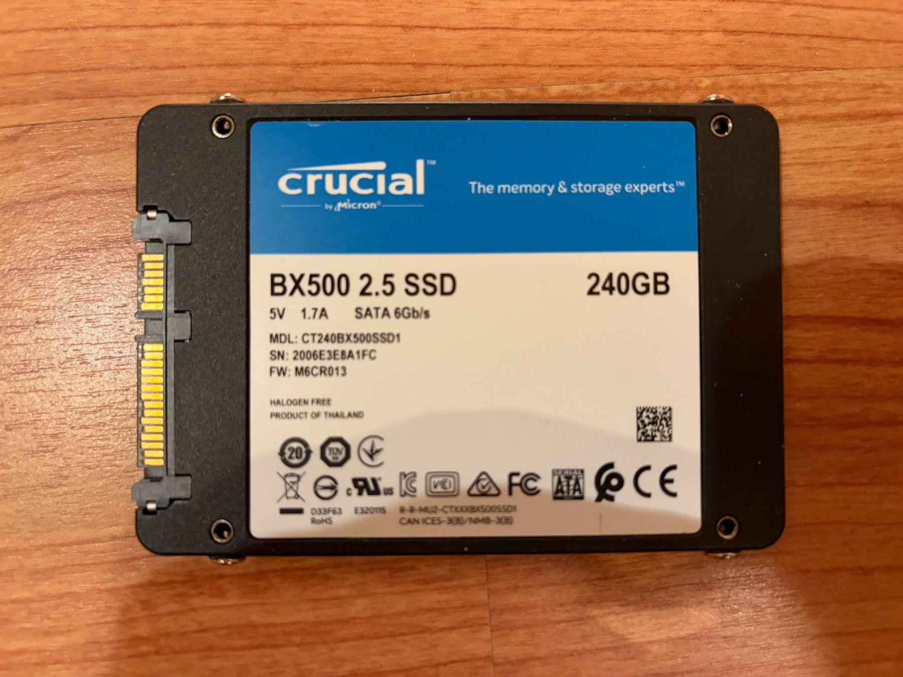 Dischi rigidi: SSD Crucial 240GB – Usato da Choëx venduto da Xims