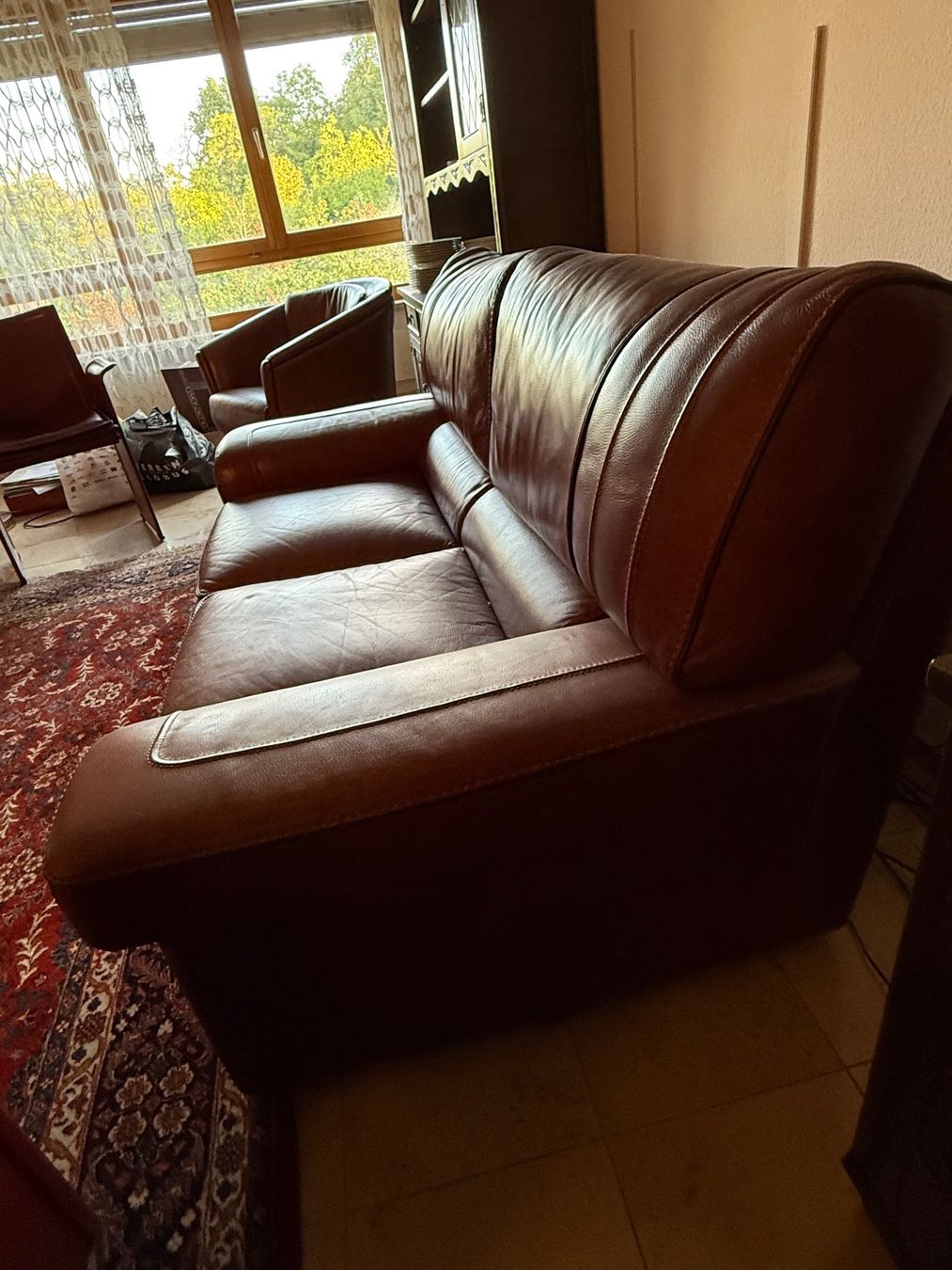 Divani: Echtleder Sofa 2-Sitzer Cognac Braun Vintage – Usato da Itingen venduto da uhu777 4