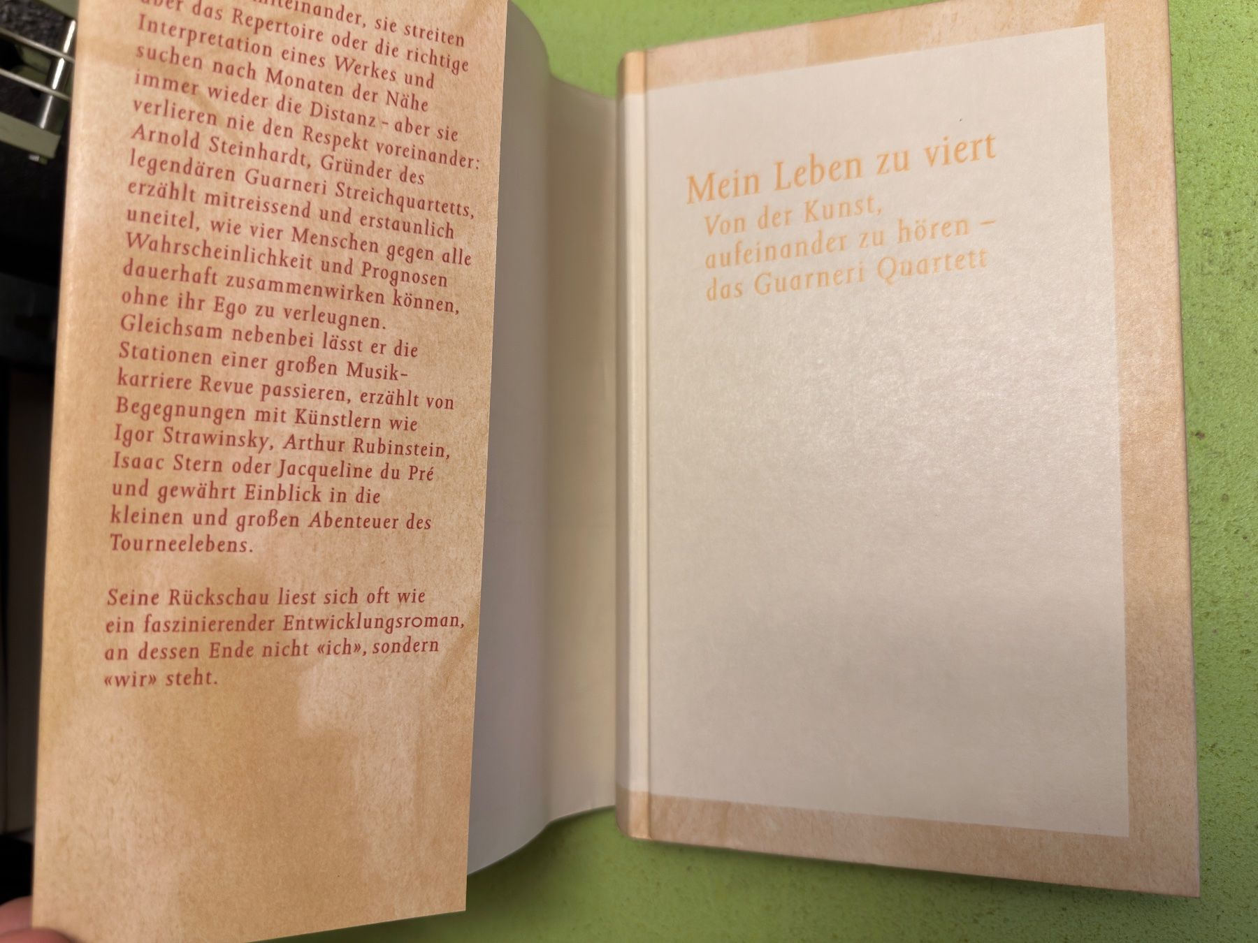 Libri: Arnold Steinhardt: Mein Leben zu viert. – Usato da Zürich venduto da allp 1