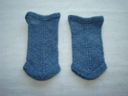 Hanteli Pulswärmer taubenblau gestrickt