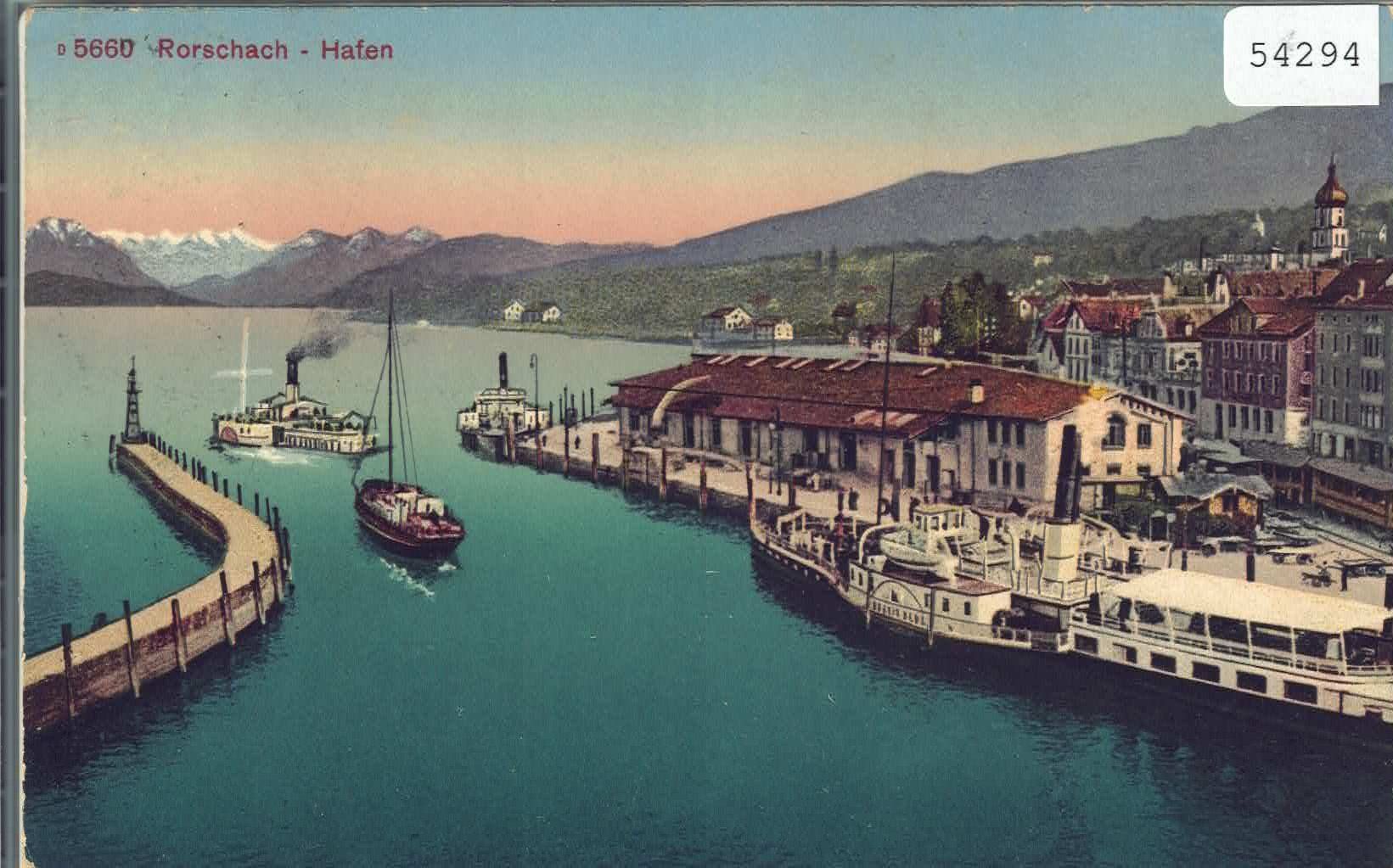 Cartoline postali: Rorschach - Hafen - Litho – Usato da Ettingen venduto da Kartenplanet