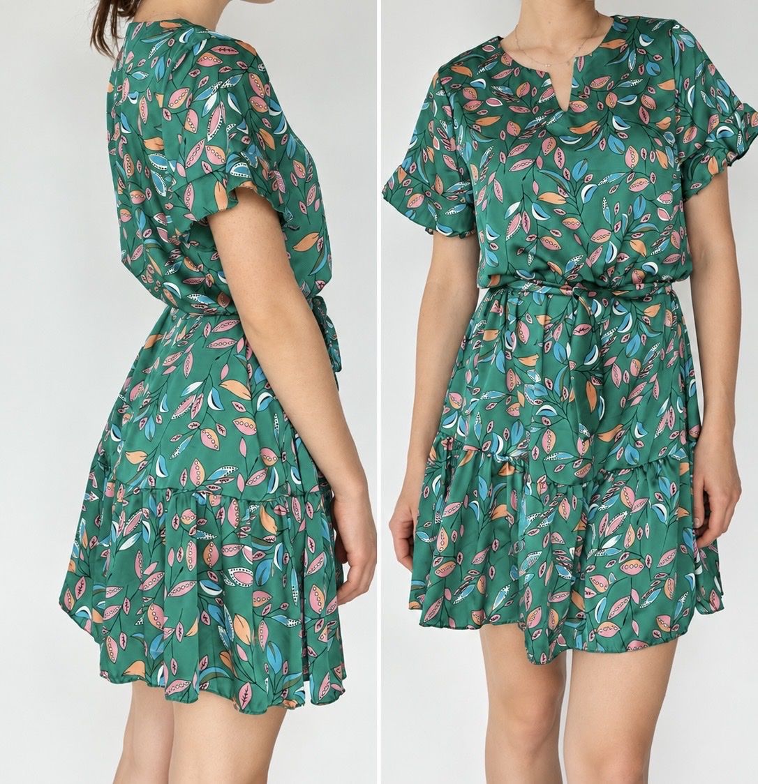 Vestiti: Kleid Raspberry Store grün Blättermuster Grösse M neu – Nuovo (secondo la descrizione) da Uzwil venduto da Zhenia17 4