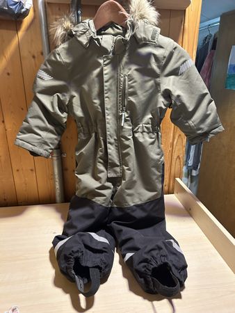 H&M Schnee Overall Grösse 98/104 Khaki Schwarz Wasserdicht