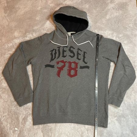 Diesel Herren Hoodie M Grau Logo 78 Baumwolle
