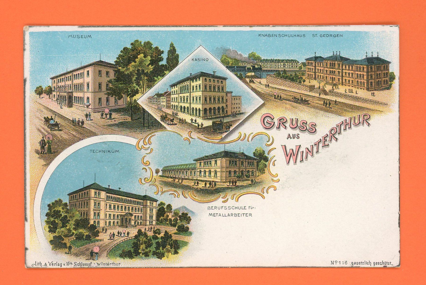 Cartoline postali: Gruss aus Winterthur – Usato da Opfikon venduto da Pritt04