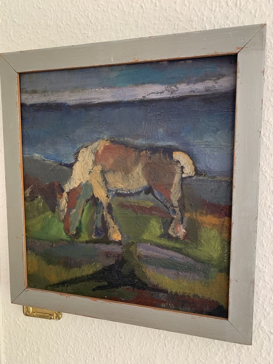 Dipinti: Très joli tableau, expressionniste, représentant un cheval, – Usato da Lausanne venduto da Nugget.Vintage 4