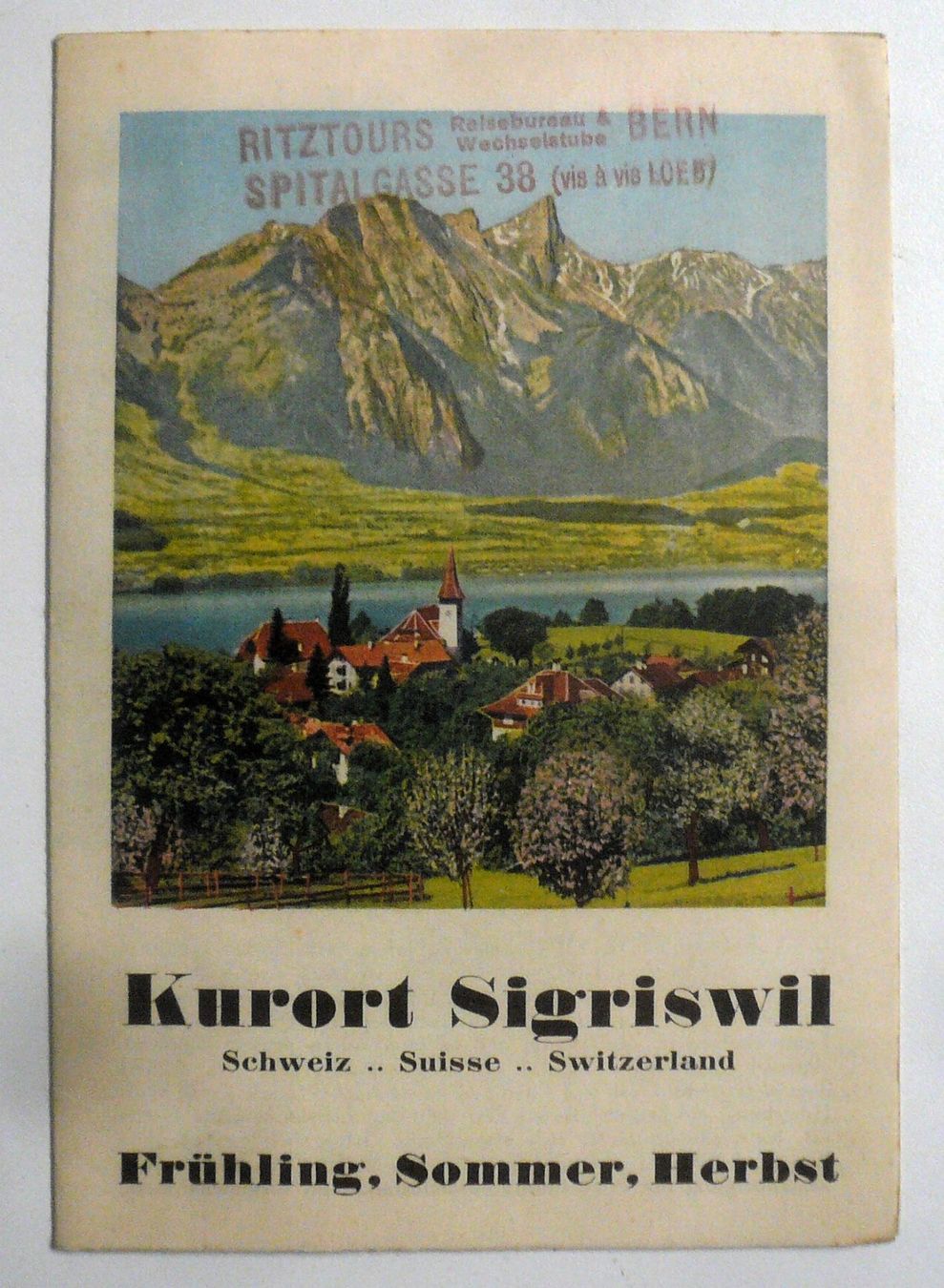Cartoline postali: WerbeProspekt SIGRISWIL um 1930 mit PostAuto – Usato da Oberhofen am Thunersee venduto da luuping99