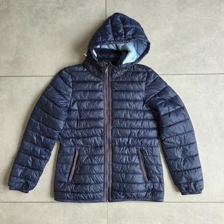 Street One Steppjacke Damen Gr. 38 M Navy Kapuze Übergang